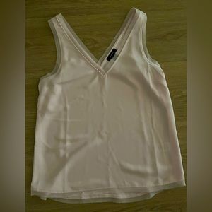 Halogen XS light pink raw edge tank top flowy